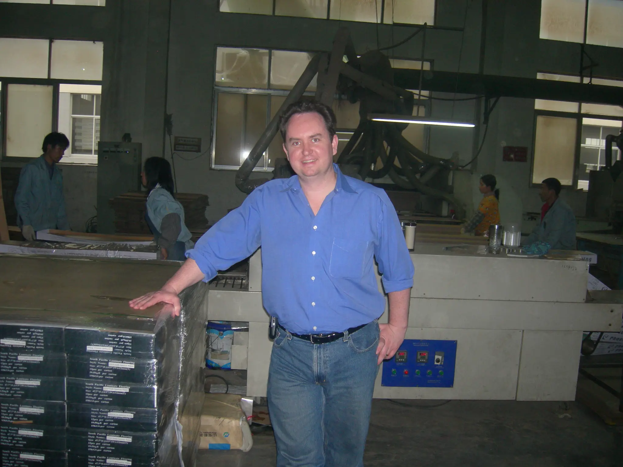 Steve on the factory floor during an early China sourcing visit