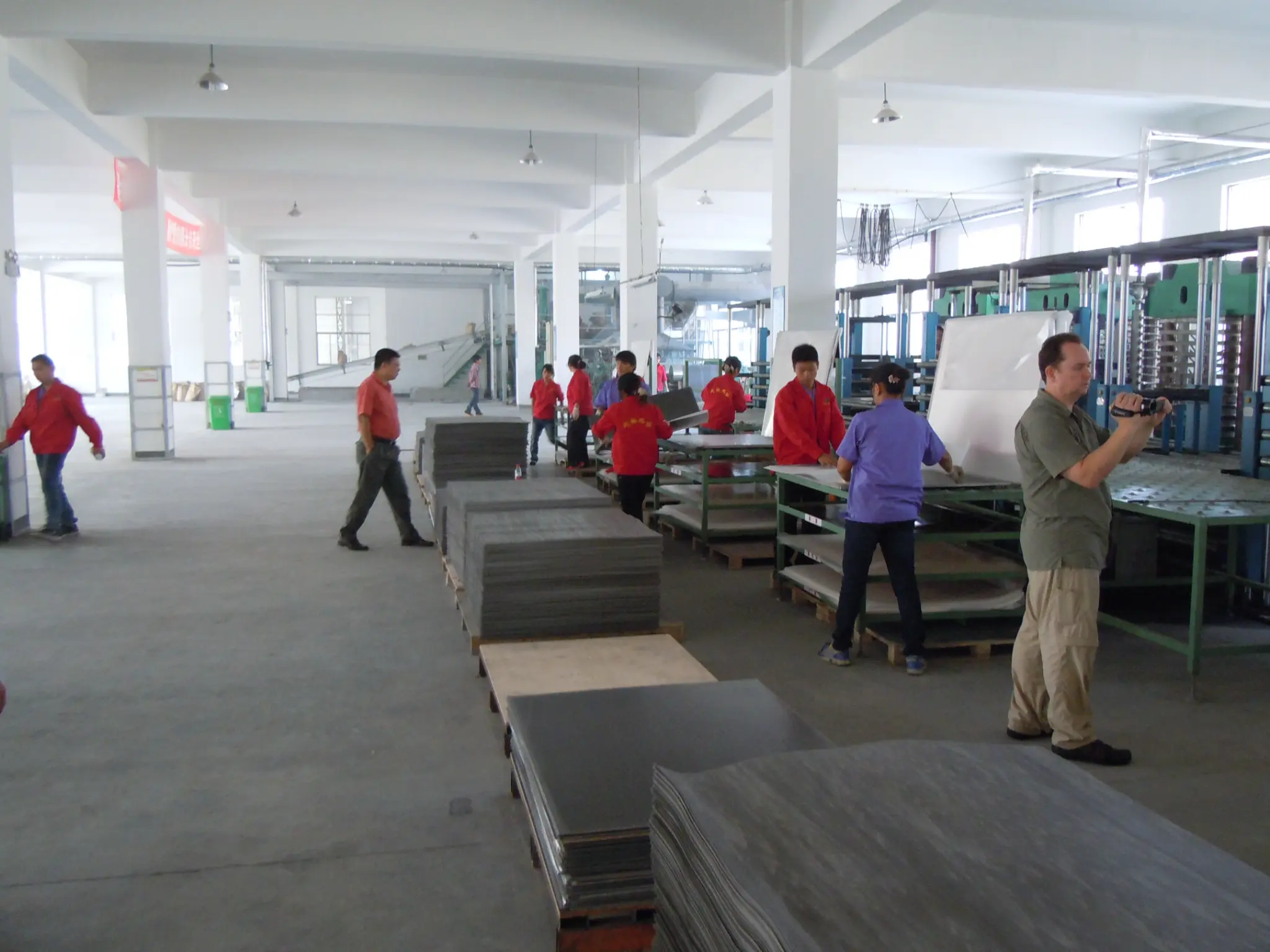 Inspecting production at a manufacturing facility in China